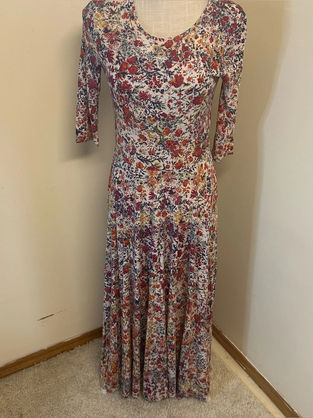 Peruvian Connection Tivoli Maxi Dress XS Multicolor Floral Cottagecore Boho EUC - Picture 1 of 9